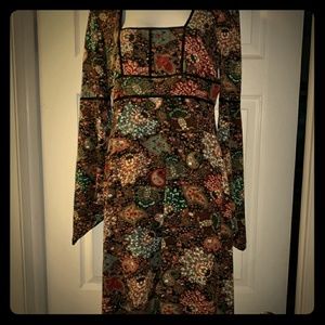 EUC Striking Laundry bell-sleeved paisley dress